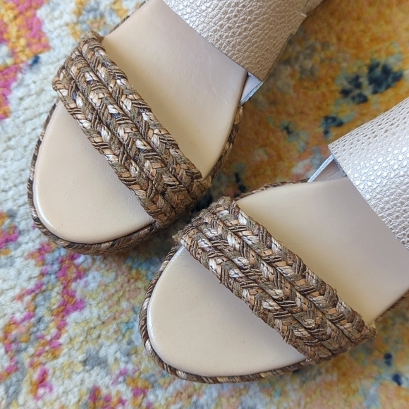 Kaanas Montpellier Leather Open Toe Sling Back Braided Espadrille Wedge Sandal 8 - Picture 3 of 16
